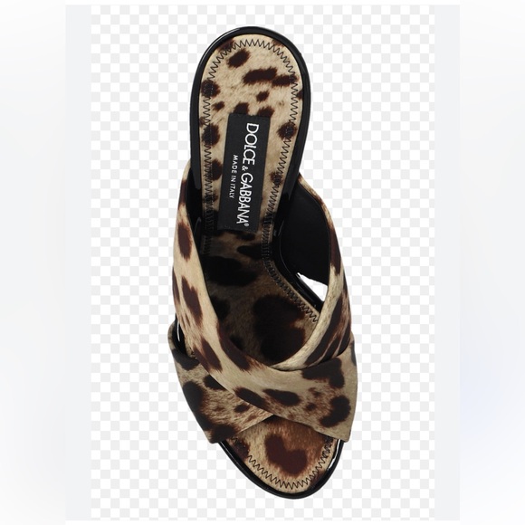 Dolce & Gabbana 
 Leopard-Printed Satin Mules - Picture 2 of 7